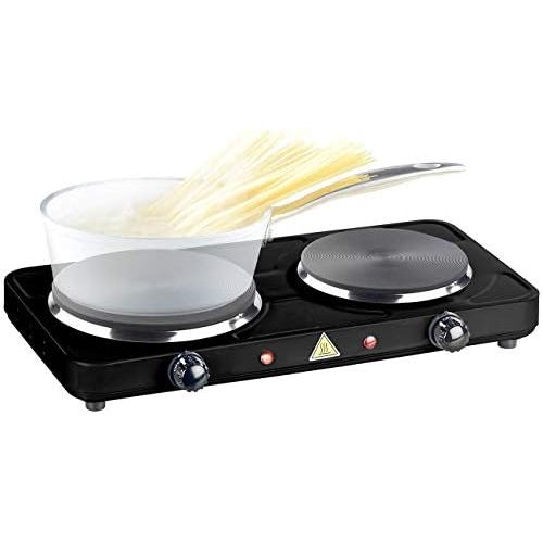  [아마존베스트]Rosenstein & Soehne Camping stove: compact electric double hob, diameter 15.5 and 18.5 cm, 2,500 watts (double hob).