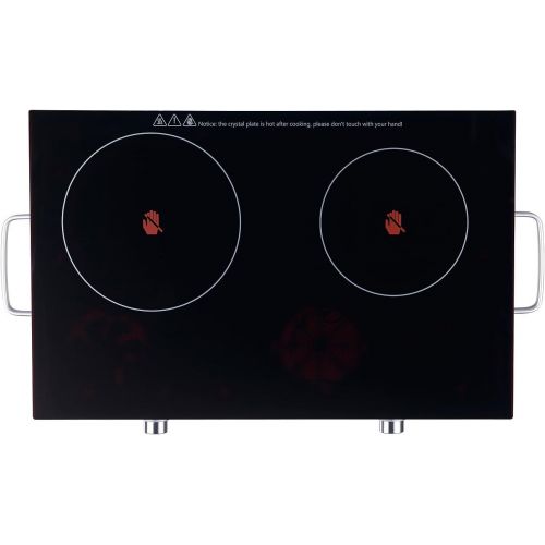  [아마존베스트]Rosenstein & Soehne Infrared double hob: glass ceramic double hob with infrared heat, diameter 17 and 20.5 cm, 2800 W (ceramic double hob).