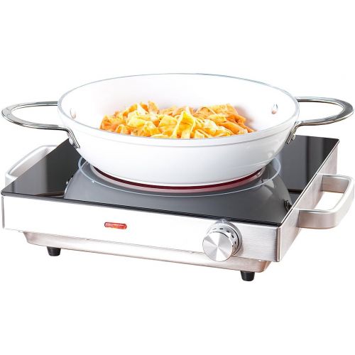  [아마존베스트]Rosenstein & Soehne Hob: mobile glass ceramic hob with infrared heat, 2,000 watts, set of 2 (ceramic hob).