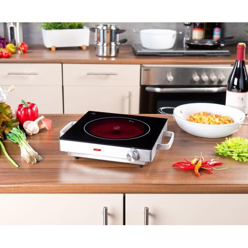  [아마존베스트]Rosenstein & Soehne Hob: mobile glass ceramic hob with infrared heat, 2,000 watts, set of 2 (ceramic hob).