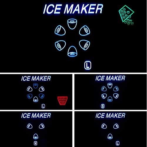  [아마존베스트]Rosenstein & Soehne Icemaker Ice Cube Machine & Water Dispenser V2 with XL Display, Stainless Steel Housing (Ice Water Dispenser)