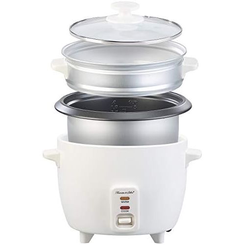  [아마존베스트]Rosenstein & Soehne Steamer: Rice Cooker with Steamer Insert and Warming Function, 1 Litre, 400 Watt (Electric Rice Cooker)