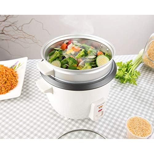  [아마존베스트]Rosenstein & Soehne Steamer: Rice Cooker with Steamer Insert and Warming Function, 1 Litre, 400 Watt (Electric Rice Cooker)