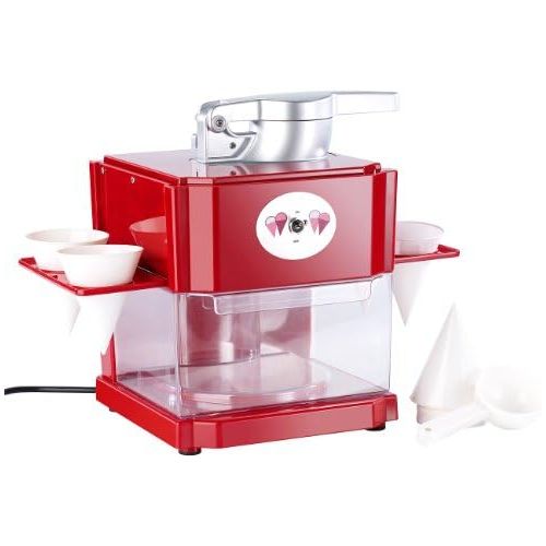  [아마존베스트]Rosenstein & Soehne Shaved Ice Machine: Shaved Ice Maker with 4 Plastic Ice Cream Cups, 4 Serving Holders, 90 Watt (Slush Machine)