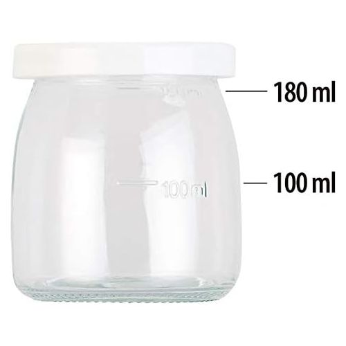  [아마존베스트]Rosenstein & Soehne Accessories for yoghurt machines: set of 4 replacement jars with lids for yoghurt maker JM-200/300, each 180 ml (yoghurt machines).