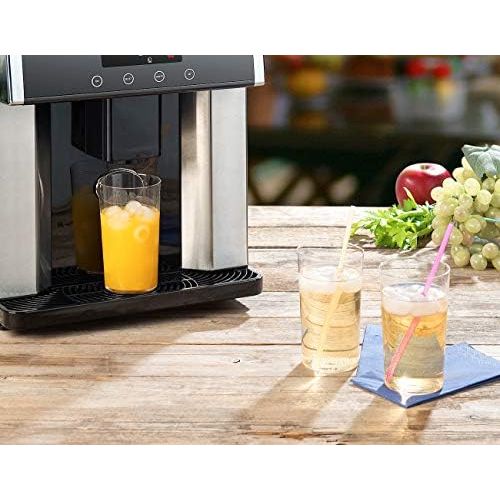  [아마존베스트]Rosenstein & Soehne Ice cube maker: ice cube machine and water dispenser V2 with XL display, stainless steel housing (Icemaker)