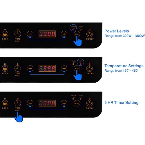  [아마존베스트]Rosewill 1800 Watt Induction Cooker Cooktop , Included 10 3.5 Qt 18-8 Stainless Steel Pot, Gold, RHAI-16001