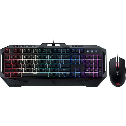  ROSEWILL Gaming RGB Keyboard and Mouse Combo, Rainbow RGB Backlit LED Gaming Keyboard, Membrane Style w/ Mechanical Feel Keyboard w/ Multi-Media Keys and Adjustable 4000 DPI LED Ga