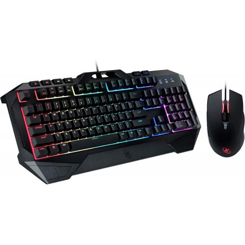  ROSEWILL Gaming RGB Keyboard and Mouse Combo, Rainbow RGB Backlit LED Gaming Keyboard, Membrane Style w/ Mechanical Feel Keyboard w/ Multi-Media Keys and Adjustable 4000 DPI LED Ga
