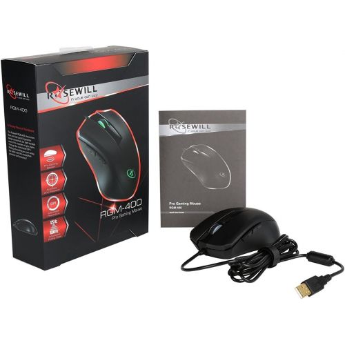  Rosewill ROSEWILL RGB Gaming Mouse, LED Lighting, Wired USB, Gaming Mice for ComputerPCLaptopMac Book. 12000 DPI Optical Gaming Sensor and Ergonomic Design. Backlit LED 8 Buttons (Neon M