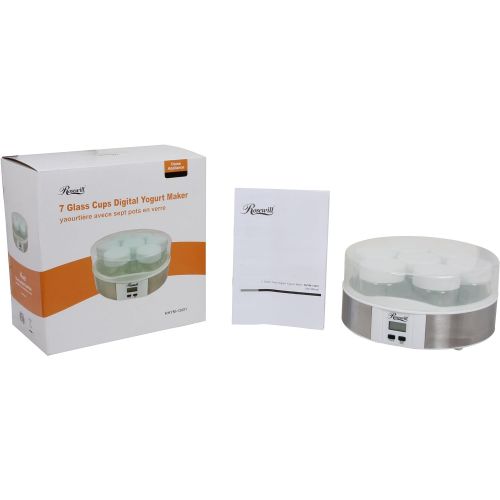  Rosewill RHYM-13001 Digital Yogurt Maker with 7 Glass Cups, White
