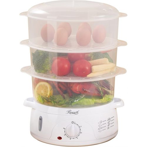  Rosewill Electric Food Steamer 9.5 Quart, Vegetable Steamer with BPA Free 3 Tier Stackable Baskets, Egg Holders, Rice Bowl, RHST-15001