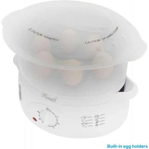  Rosewill Electric Food Steamer 9.5 Quart, Vegetable Steamer with BPA Free 3 Tier Stackable Baskets, Egg Holders, Rice Bowl, RHST-15001