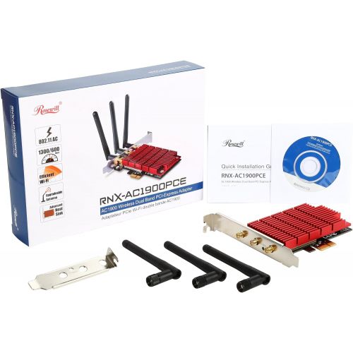  Rosewill RNX-AC1900PCE, 802.11AC Dual Band AC1900 PCI Express WiFi AdapterWireless AdapterNetwork Card