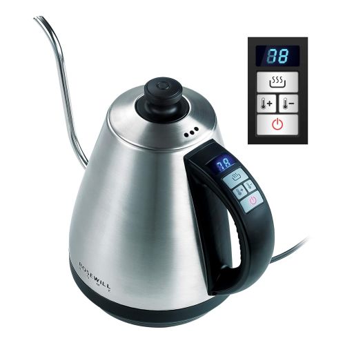  Rosewill Pour Over Coffee Kettle, Electric Gooseneck Kettle, Coffee Temperature Control with Variable Temperature Settings, Stainless Steel, RHKT-17002