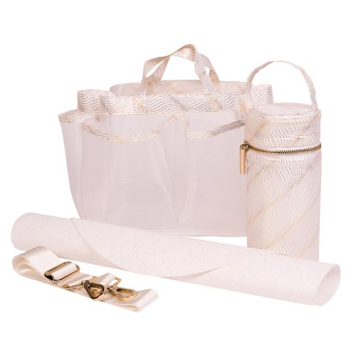  Rosie Pope Diaper Bag, Sloane Tote, Grey/White