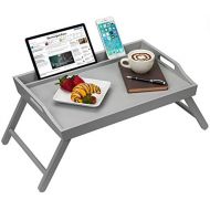 [아마존베스트]LapGear Rossie Home Media Bed Tray with Phone Holder - Fits up to 17.3 Inch Laptops and Most Tablets - Calming Gray - Style No. 78105