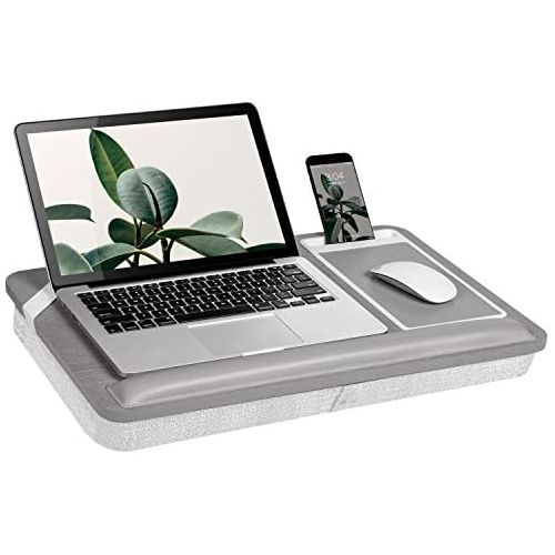  [아마존베스트]LapGear Rossie Home Premium Bamboo Lap Desk with Wrist Rest, Mouse Pad, and Phone Holder - Fits Up to 15.6 Inch Laptops - Espresso - Style No. 91712