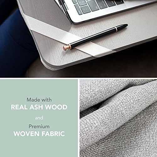  [아마존베스트]LapGear Rossie Home Premium Bamboo Lap Desk with Wrist Rest, Mouse Pad, and Phone Holder - Fits Up to 15.6 Inch Laptops - Espresso - Style No. 91712