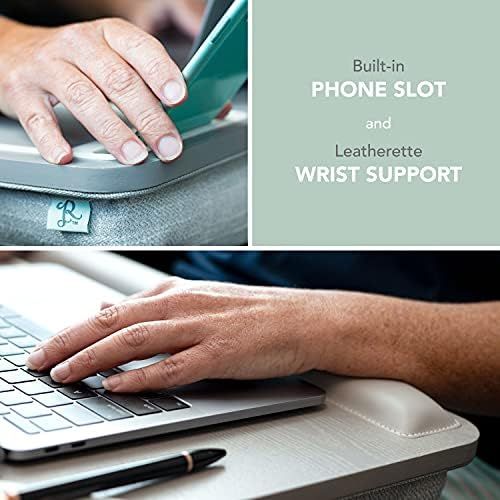  [아마존베스트]LapGear Rossie Home Premium Bamboo Lap Desk with Wrist Rest, Mouse Pad, and Phone Holder - Fits Up to 15.6 Inch Laptops - Espresso - Style No. 91712