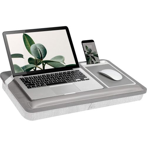  [아마존베스트]LapGear Rossie Home Premium Bamboo Lap Desk with Wrist Rest, Mouse Pad, and Phone Holder - Fits Up to 15.6 Inch Laptops - Espresso - Style No. 91712