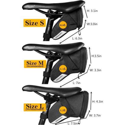  Roswheel Essentials Series 131470 Water Resistant Bike Saddle Bag Bicycle Under Seat Pouch for Cycling Accessories