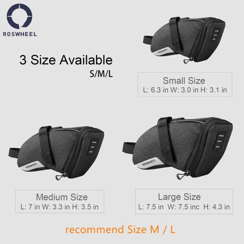  Roswheel Essentials Series 131470 Water Resistant Bike Saddle Bag Bicycle Under Seat Pouch for Cycling Accessories