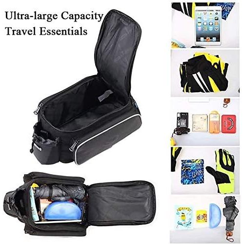  Roswheel Bike Rack Bag Seat Cargo Bag Rear Pack Trunk Pannier Handbag New (Black)