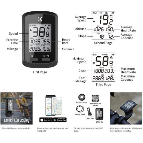  [아마존베스트]Roswheel Bike Computer Wireless GPS Speedometer Waterproof Road Bike Bicycle Bluetooth ANT+ with Cycling Computers
