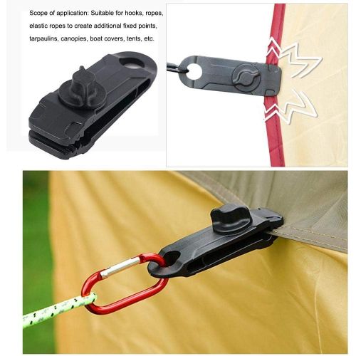  Rosymity 10 Pcs Tarp Clips, Plastic Awning Clamp Set Instant Clip Tent Accessories Adjustable Plastic Windproof Tent Clip Reusable Outdoor Tarpaulin Clips For Camping, Tarps, Caravan, Garde