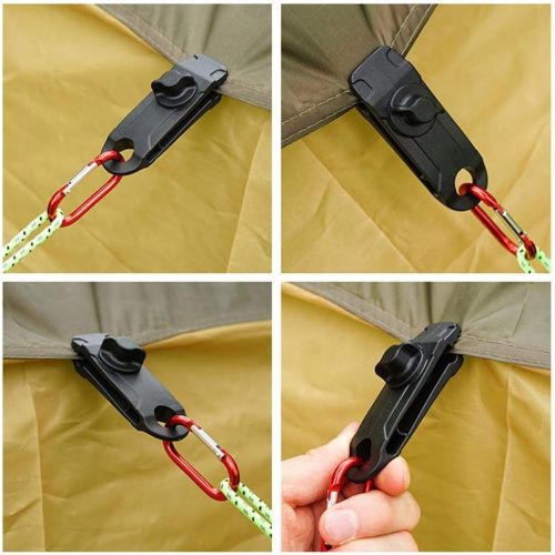  Rosymity 10 Pcs Tarp Clips, Plastic Awning Clamp Set Instant Clip Tent Accessories Adjustable Plastic Windproof Tent Clip Reusable Outdoor Tarpaulin Clips For Camping, Tarps, Caravan, Garde