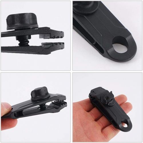  Rosymity 10 Pcs Tarp Clips, Plastic Awning Clamp Set Instant Clip Tent Accessories Adjustable Plastic Windproof Tent Clip Reusable Outdoor Tarpaulin Clips For Camping, Tarps, Caravan, Garde