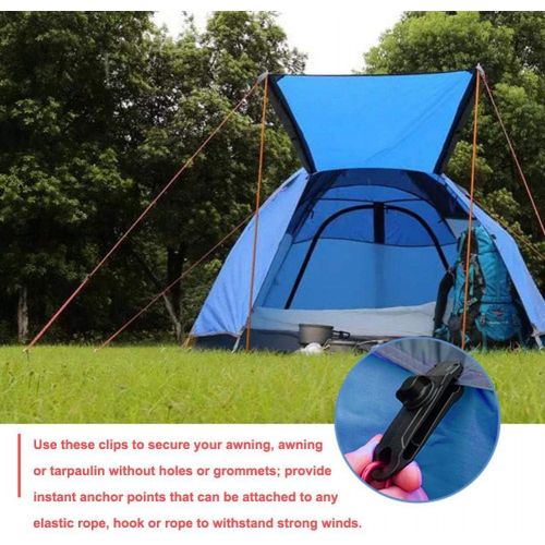  Rosymity 10 Pcs Tarp Clips, Plastic Awning Clamp Set Instant Clip Tent Accessories Adjustable Plastic Windproof Tent Clip Reusable Outdoor Tarpaulin Clips For Camping, Tarps, Caravan, Garde