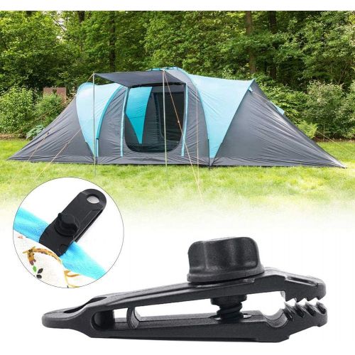  Rosymity 10 Pcs Tarp Clips, Plastic Awning Clamp Set Instant Clip Tent Accessories Adjustable Plastic Windproof Tent Clip Reusable Outdoor Tarpaulin Clips For Camping, Tarps, Caravan, Garde