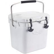Rotomolded F40C4TMP Cooler, 20 Quart Portable White Ice Chest with Bottle Opener, Insulated Hard Shell Cooler Box 30-Can Capacity, 5-Day Ice Retention for Camping, Fishing, Vocation
