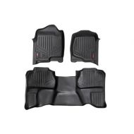 Rough Country Floor Liners Compatible w/ 2007-2013 Chevy Silverado GMC Sierra Double Cab Bucket 1st 2nd Row M-20712