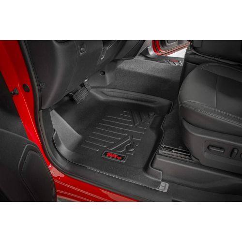  Rough Country Floor Liners Compatible w/ 2007-2013 Chevy Silverado GMC Sierra Double Cab Bucket 1st 2nd Row M-20712