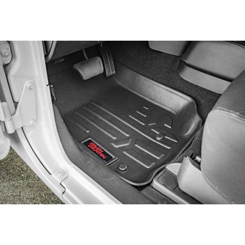  Rough Country Floor Liners Compatible w/ 2007-2013 Chevy Silverado GMC Sierra Double Cab Bucket 1st 2nd Row M-20712