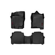 Rough Country Floor Liners Compatible w 2008-2019 Nissan Frontier Crew Cab 1st 2nd Row Weather Floor Mats M-80513