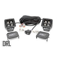 Rough Country 2 Square CREE Cube LED Lights Black Series DRL w/Daytime Running Light Feature (Pair) 70903BLKDRL