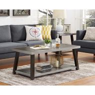 Roundhill Furniture OC0040 Larissa Wood Square Coffee Table with Casters, Brown