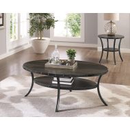 Roundhill Furniture 3362C Biony Espresso Wood Coffee Table with Nail Head Trim