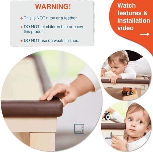  [아마존베스트]Roving Cove | Baby Safety Corner Guards | Table Corner Protector | Child Safety Furniture Desk Corner Bumper Edge Protector | Baby Caring | Safe Corner Cushion | Pre-Taped | 4-Pc O