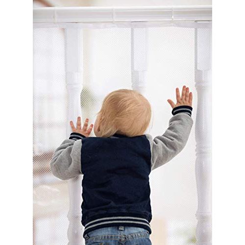  [아마존베스트]Roving Cove | Banister Guard | Baby Safety Stairs Rail Net | Baby Proofing Stair Balcony Banister Railing Guard | Child Proof Stair Guards Mesh | Safe Rail | Indoor 10ft L x 3ft H