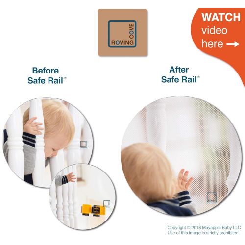  [아마존베스트]Roving Cove | Banister Guard | Baby Safety Stairs Rail Net | Baby Proofing Stair Balcony Banister Railing Guard | Child Proof Stair Guards Mesh | Safe Rail | Indoor 10ft L x 3ft H