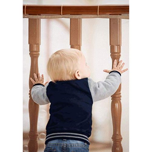  [아마존베스트]Roving Cove | Banister Guard | Baby Safety Stair Railing Net | Baby Proofing Stair Balcony Banister Rail Guard | Child Safety Stair Protection | Safe Rail | Indoor 10ft L x 3ft H |