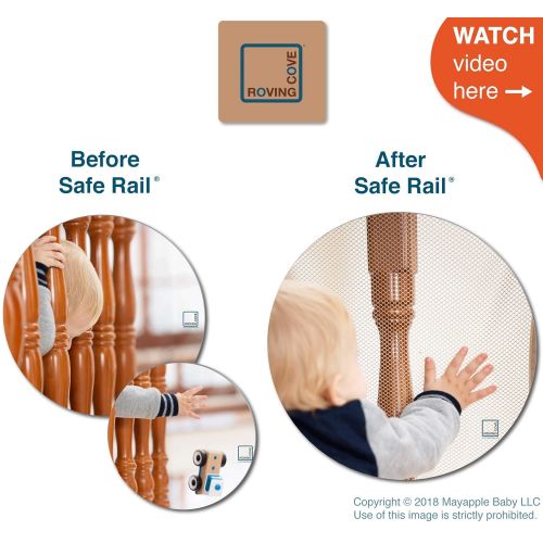  [아마존베스트]Roving Cove | Banister Guard | Baby Safety Stair Railing Net | Baby Proofing Stair Balcony Banister Rail Guard | Child Safety Stair Protection | Safe Rail | Indoor 10ft L x 3ft H |