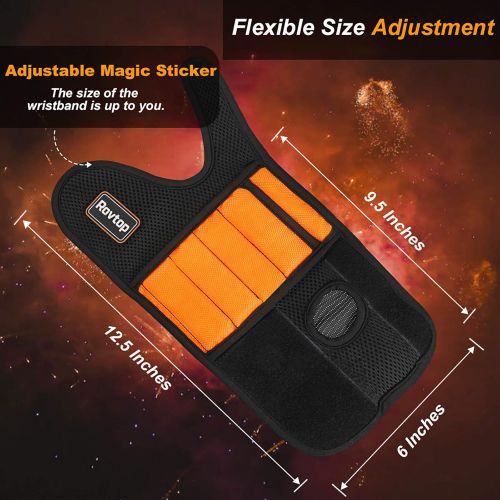  [아마존베스트]Magnetic Wristband, Rovtop Magnetic Wristband for Holding Screws with Strong Magnets for Holding Screws, Nails, Drill Bits, with Non-Magnetic Storage Bag , Two Wearing Forms