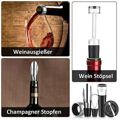  [아마존베스트]Rovtop Electric Corkscrew, Stainless Steel Automatic Wine Bottle Opener Set with Foil Cutter