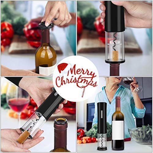  [아마존베스트]Rovtop Electric Corkscrew, Stainless Steel Automatic Wine Bottle Opener Set with Foil Cutter